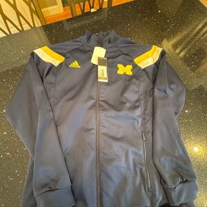 NWT - Michigan Adidas Navy Jacket with Yellow Accents